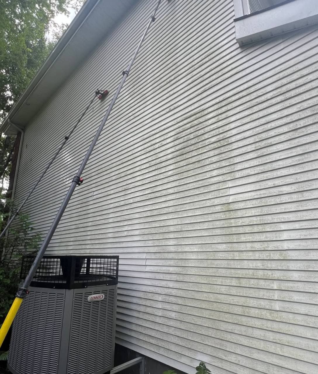 Siding cleaning — before cleaning